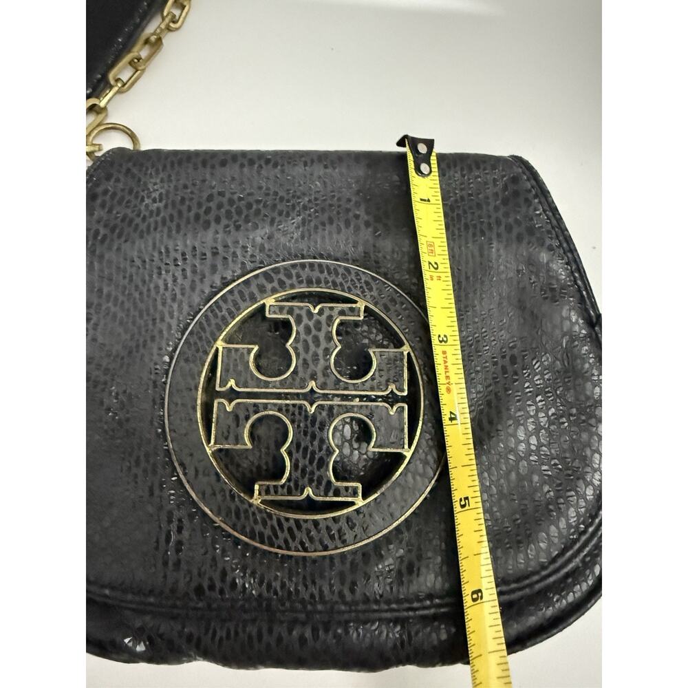 Vintage Tory Burch Black Leather Crossbody Gold Logo Chain Bag - Picture 13 of 13